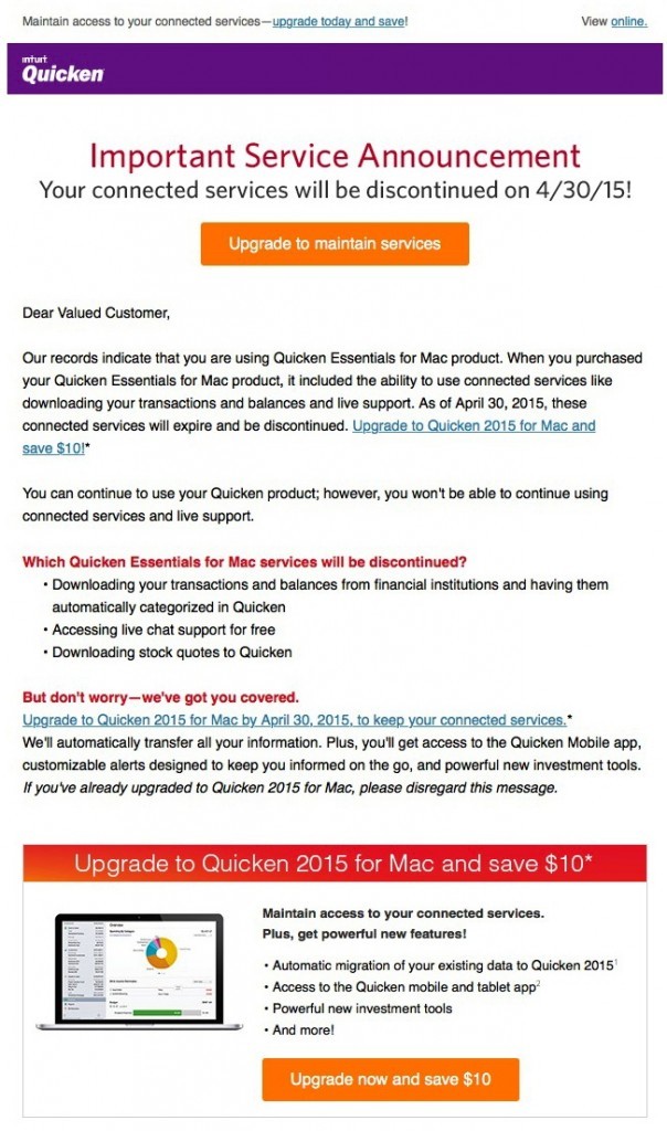 Quickens For Mac 2015